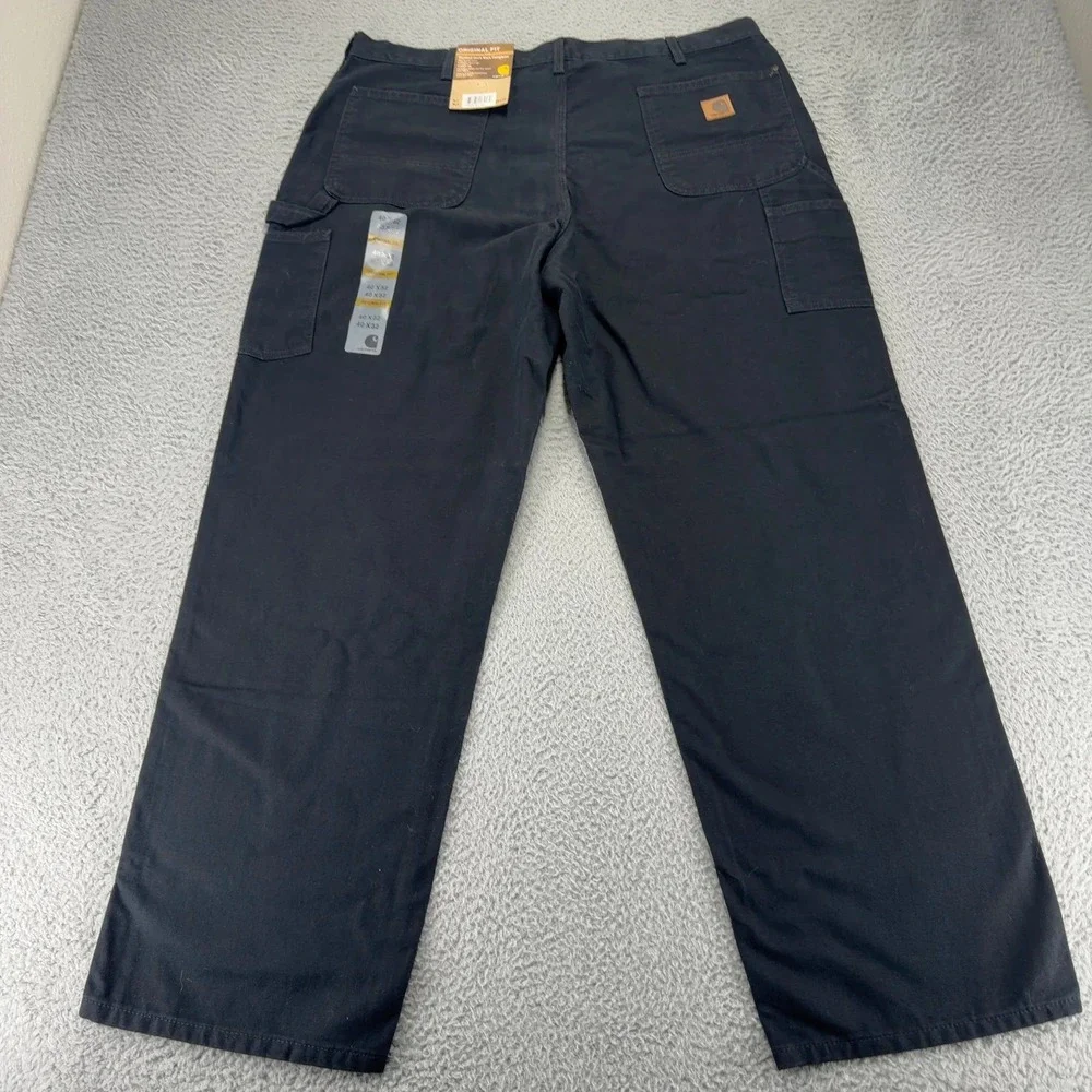 Carhartt Jeans Mens 40x32 Black Loose Straight Washed Duck Dungaree Orginal Fit